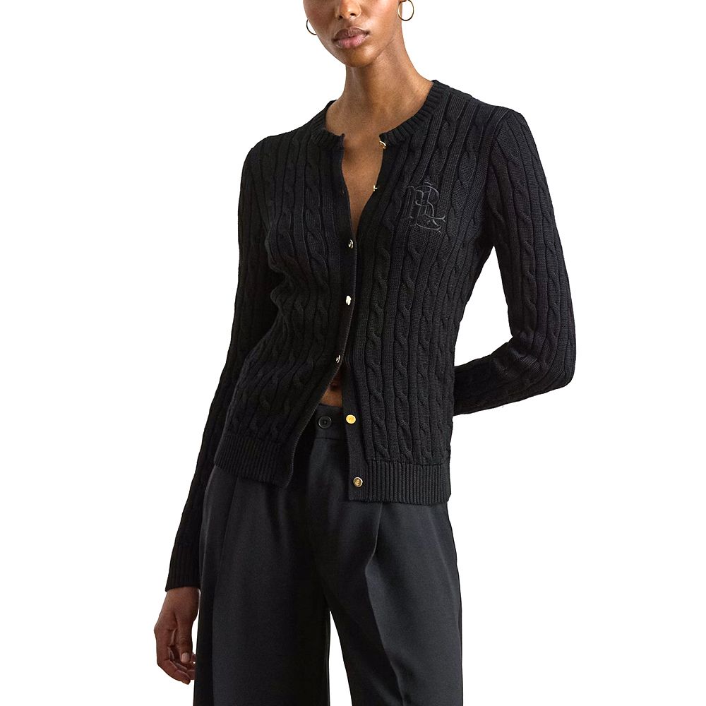 RALPH LAUREN BR RAYON PLTD CTN-SWEATER-CARDIGAN 200P14040 1