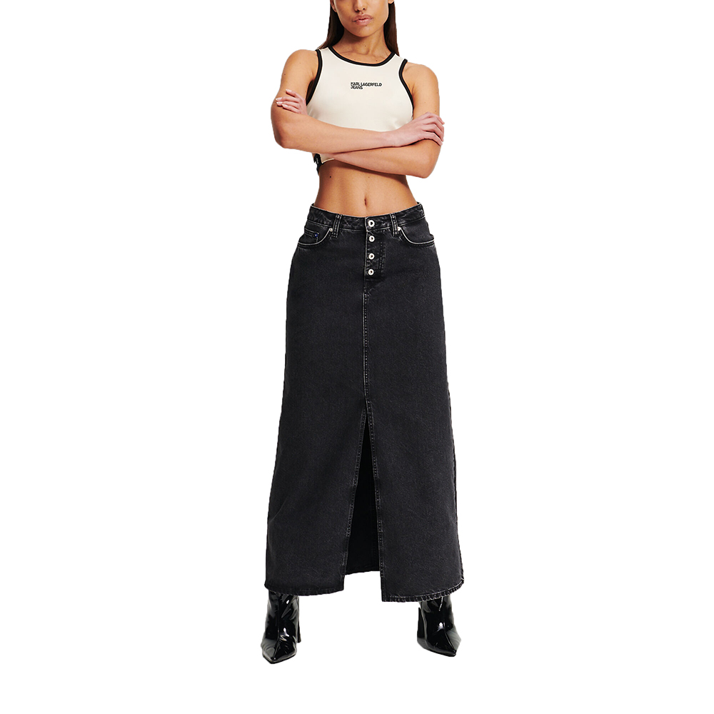 KARL LAGERFELD HR SHANK DENIM MAXI SKIRT 245J1202 1