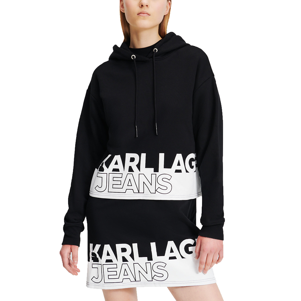 KARL LAGERFELD REGULAR LOGO STRIPE HOODIE 245J1803 1