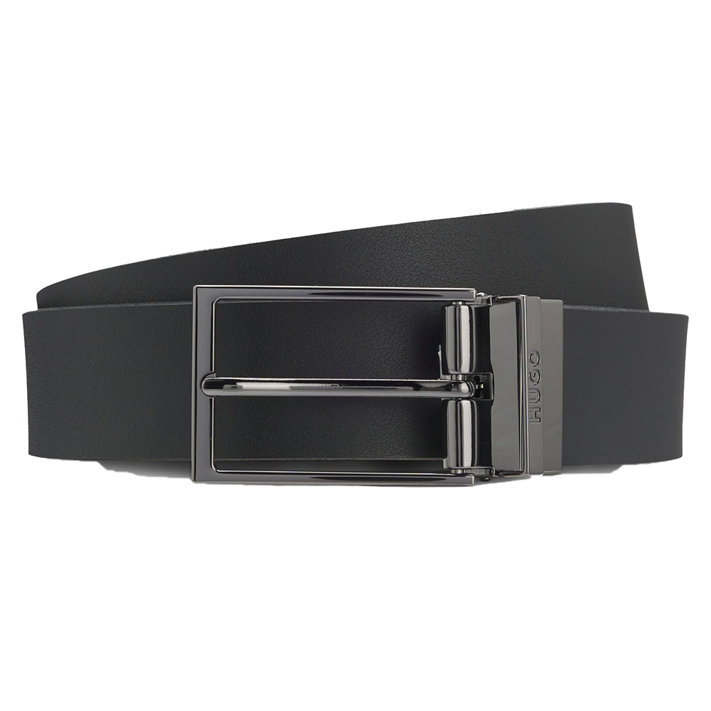 HUGO ΖΩΝΗ Gruffy Italian-made reversible belt in leather 50548365 1