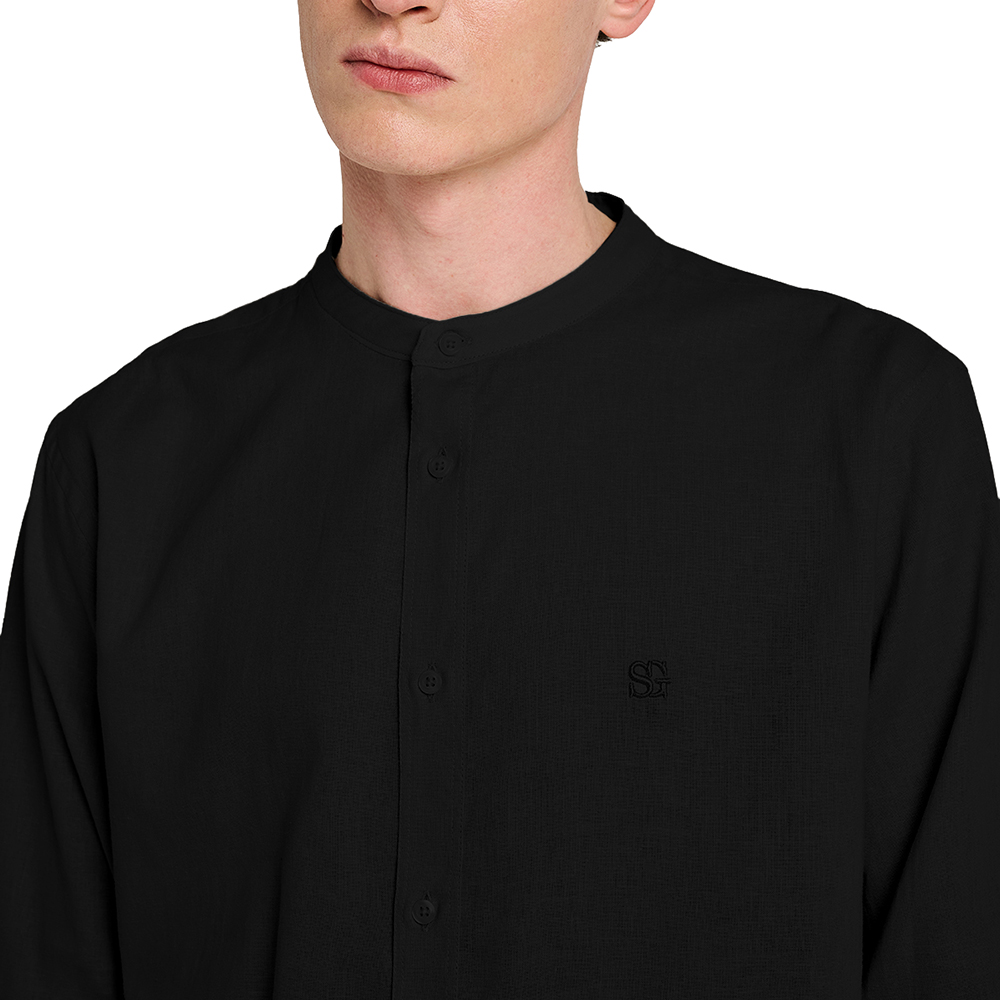 STAFF GALLERY Diver Man Shirt Mao Collar 30%Linen 70%Co 61-006.055 2