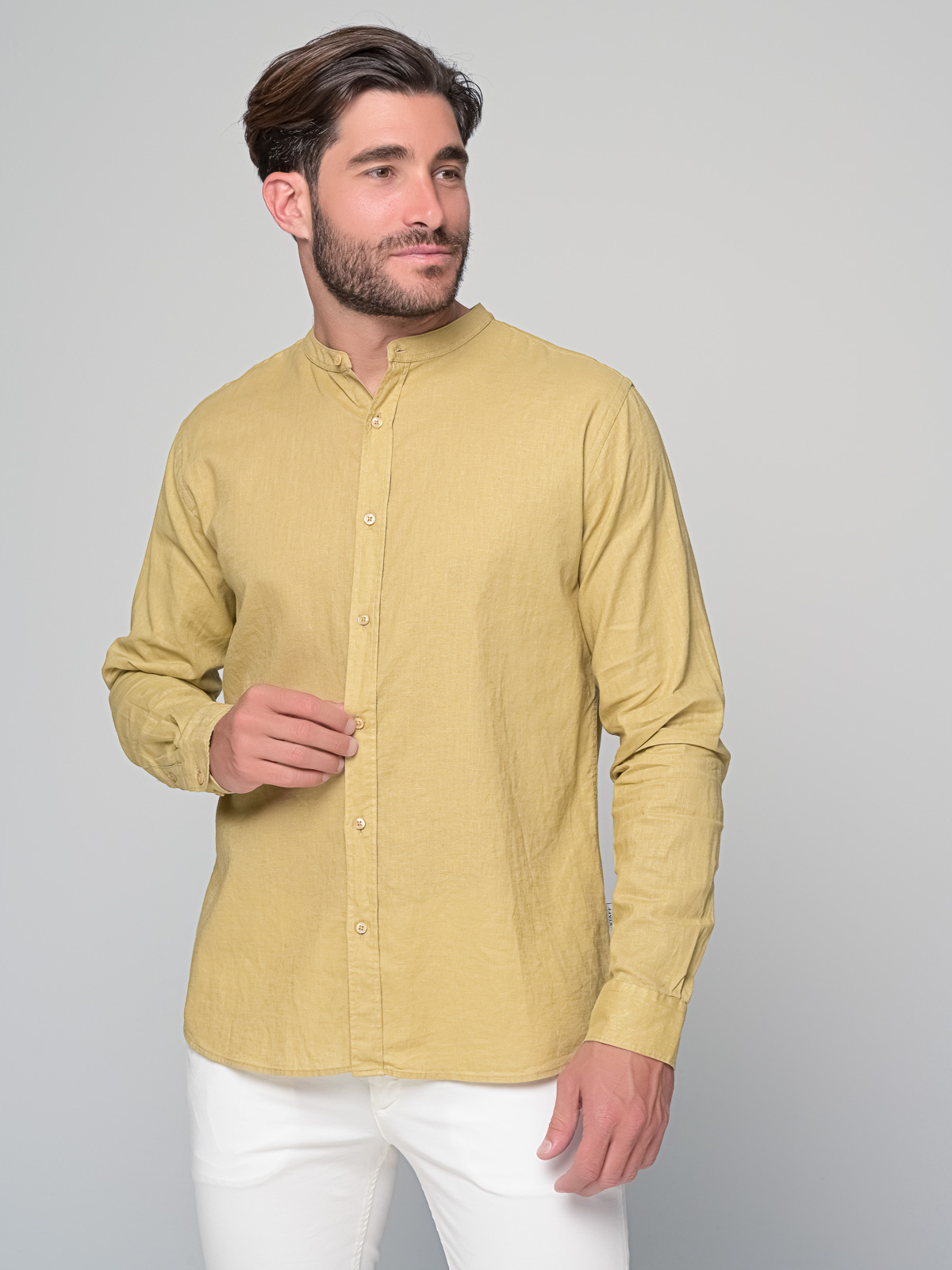STAFF GALLERY Diver Man Longsleeve Shirt 70% Co 30%Lin 2