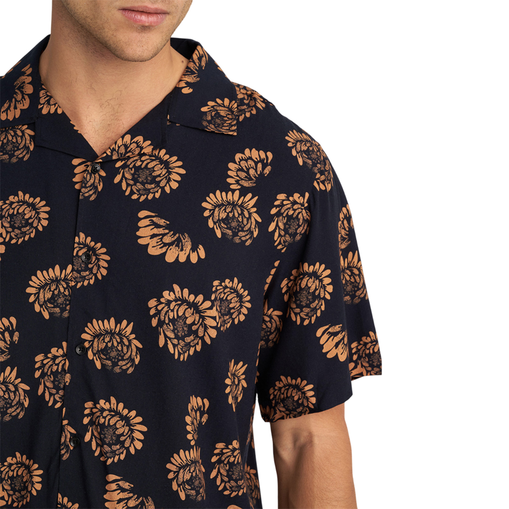 STAFF GALLERY Man Shirt Leaf Short Sleeve  100% Viscoze 61-217.053 2