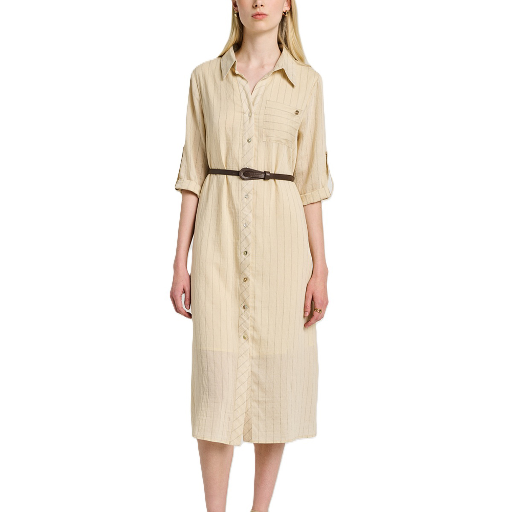 STAFF GALLERY Lora Midi Dress 68%Cot 24%Nyl 6%Linen 2%Pol 67-005.055 1