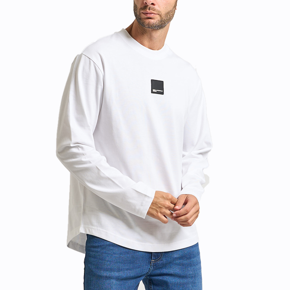 KARL LAGERFELD REG LS CURVED HEM TEE A1M17043 2