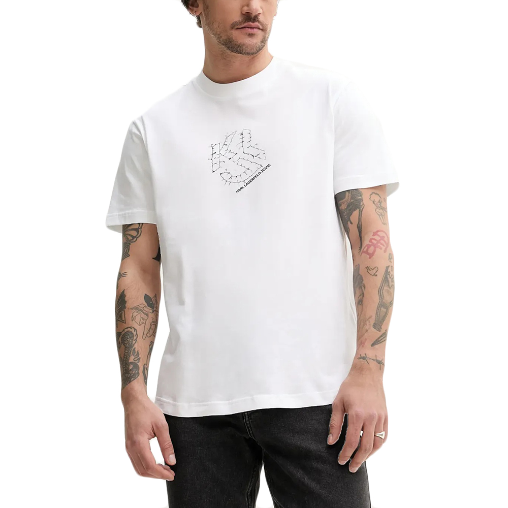 KARL LAGERFELD KLJ REG CURVED HEM SHIBORI TEE A2M17073 1