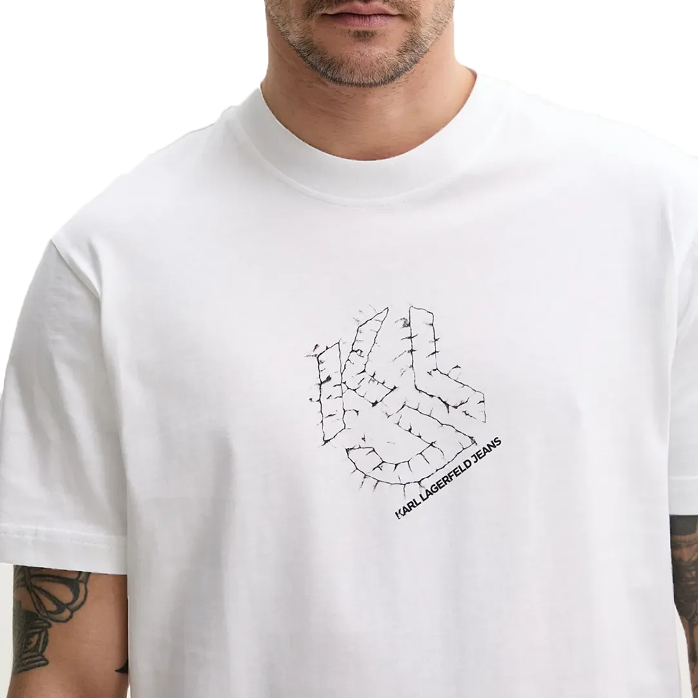 KARL LAGERFELD KLJ REG CURVED HEM SHIBORI TEE A2M17073 3