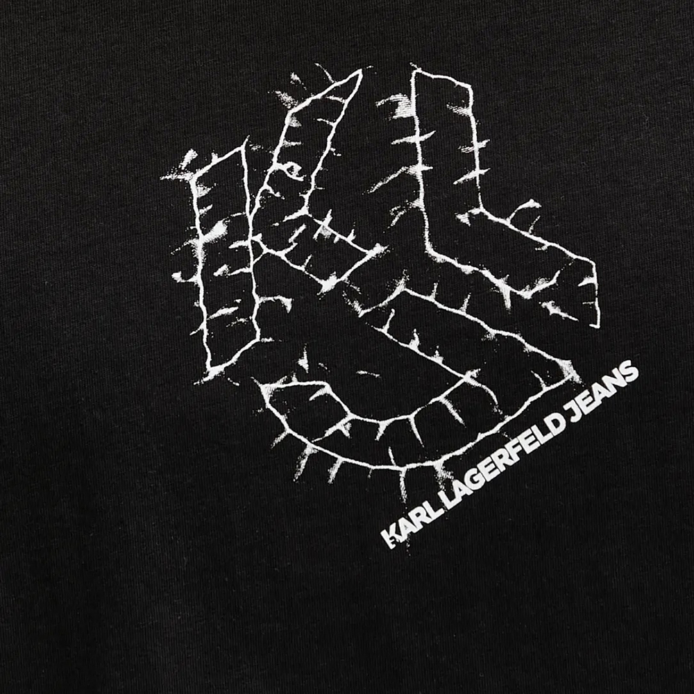 KARL LAGERFELD KLJ REG CURVED HEM SHIBORI TEE A2M17073 3