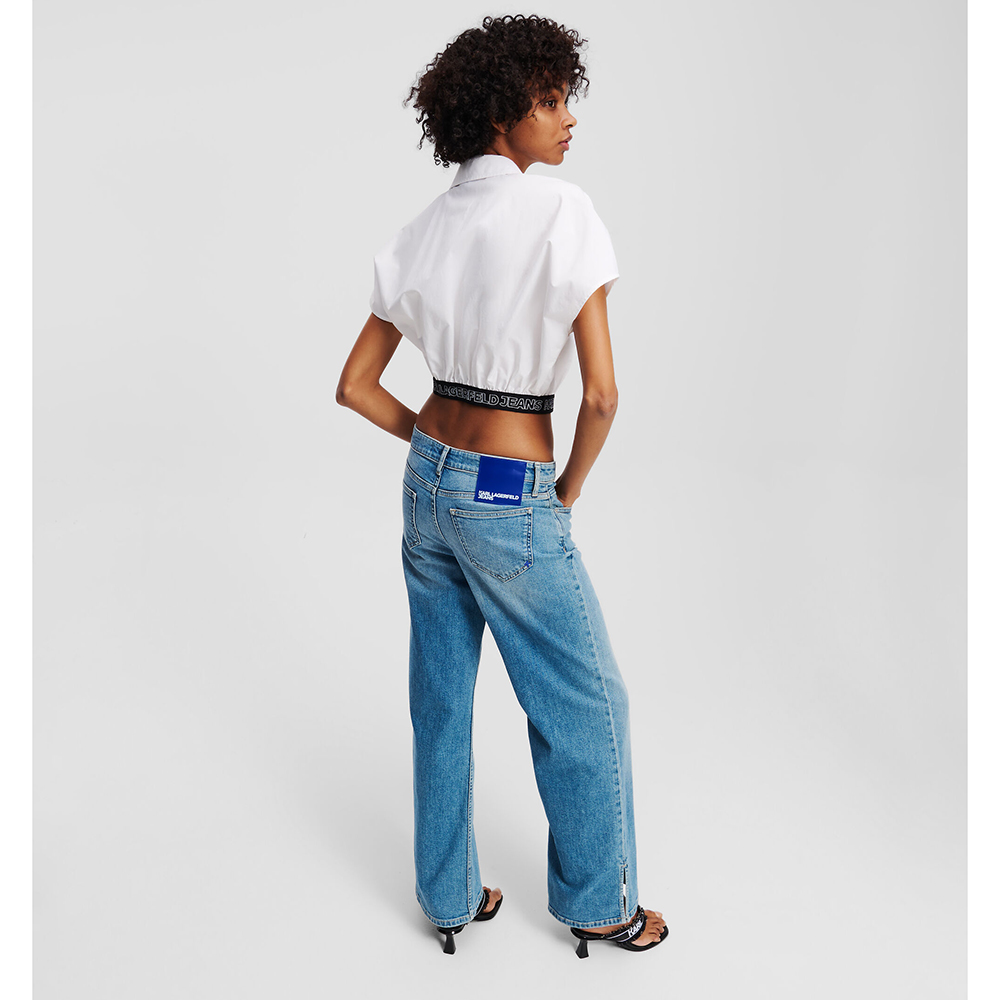 KARL LAGERFELD KLJ CROPPED WOVEN SHIRT A2W11017 2