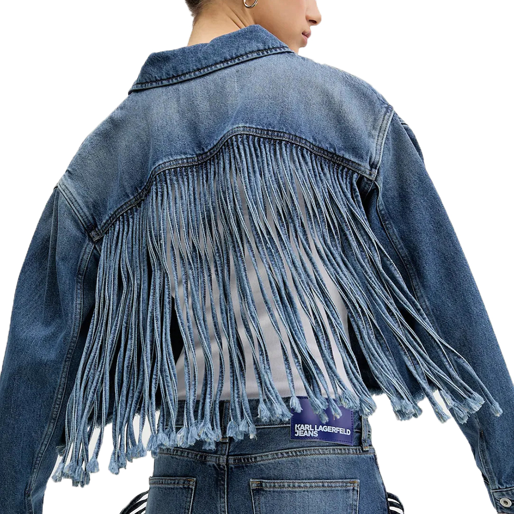 KARL LAGERFELD KLJ RELAXED FRINGED DENIM JKT A2W14013 3