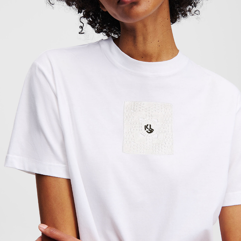 KARL LAGERFELD KLJ REGULAR CROCHET TEE A2W17096 2