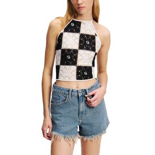 KARL LAGERFELD KLJ CROCHET FITTED TOP A2W18003