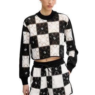 KARL LAGERFELD KLJ GEO CROCHET CROP SWEATER A2W18030