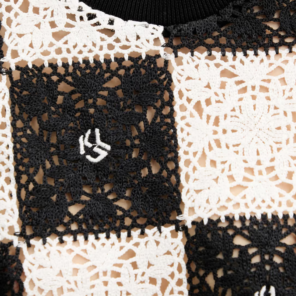 KARL LAGERFELD KLJ GEO CROCHET CROP SWEATER A2W18030 3