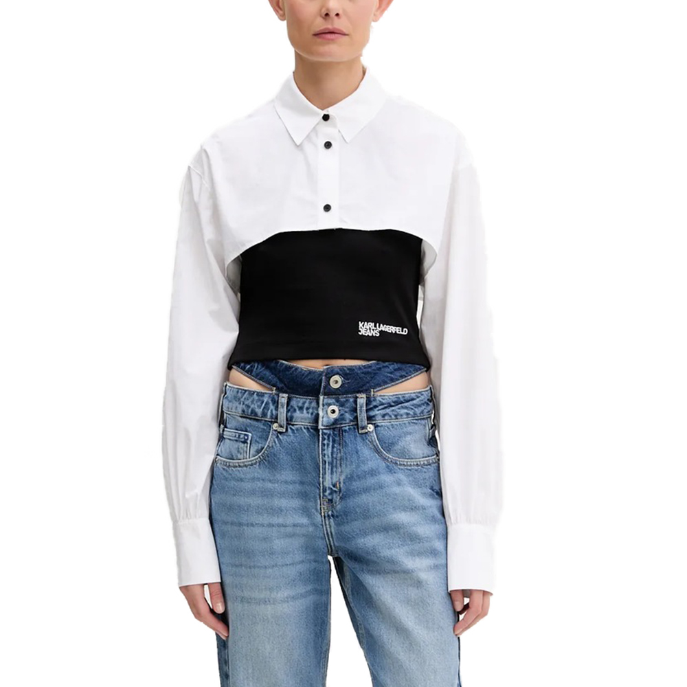 KARL LAGERFELD BLOCKED POPLIN BLOUSE A3W11006 1