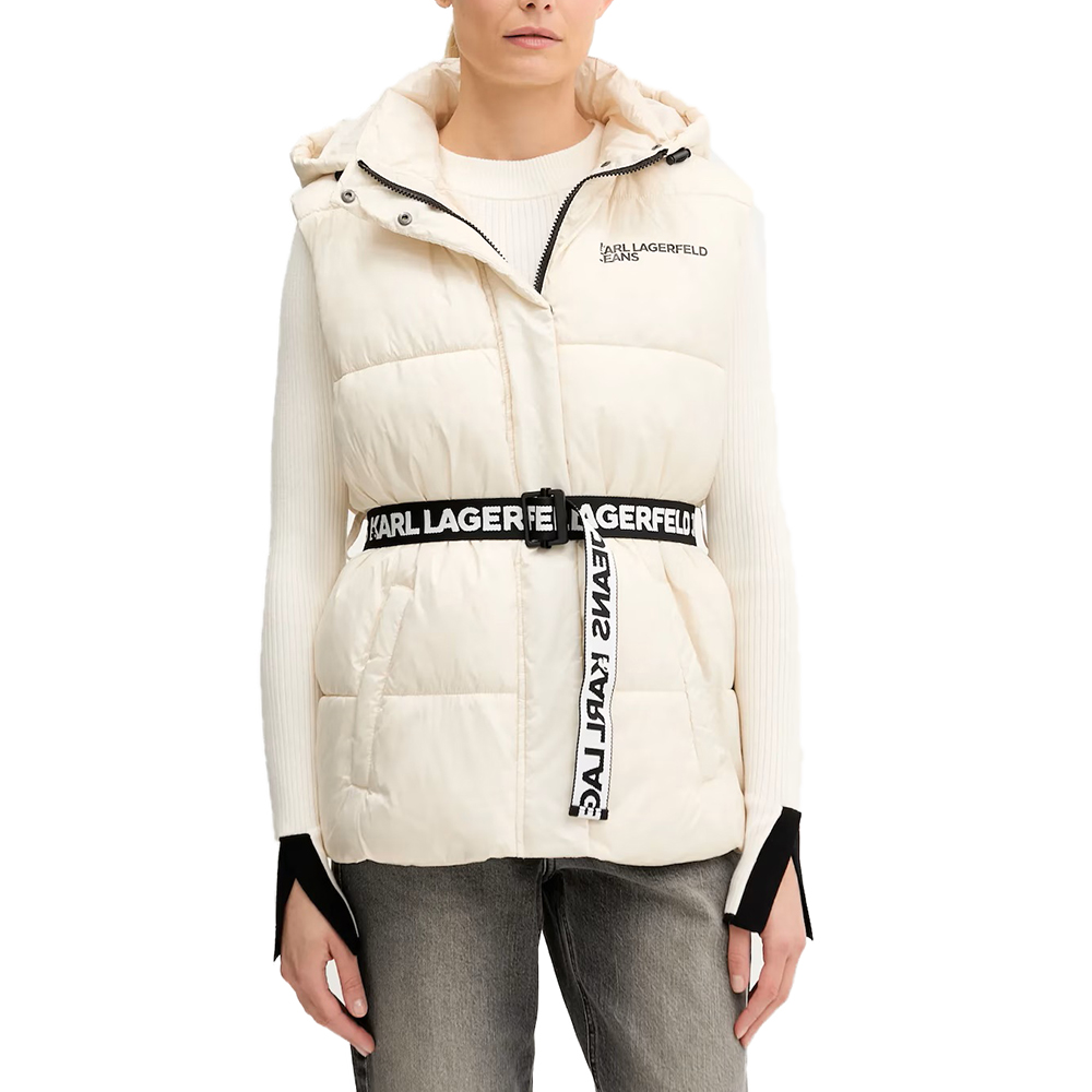 KARL LAGERFELD BELTED PUFFER VEST A3W15025 1
