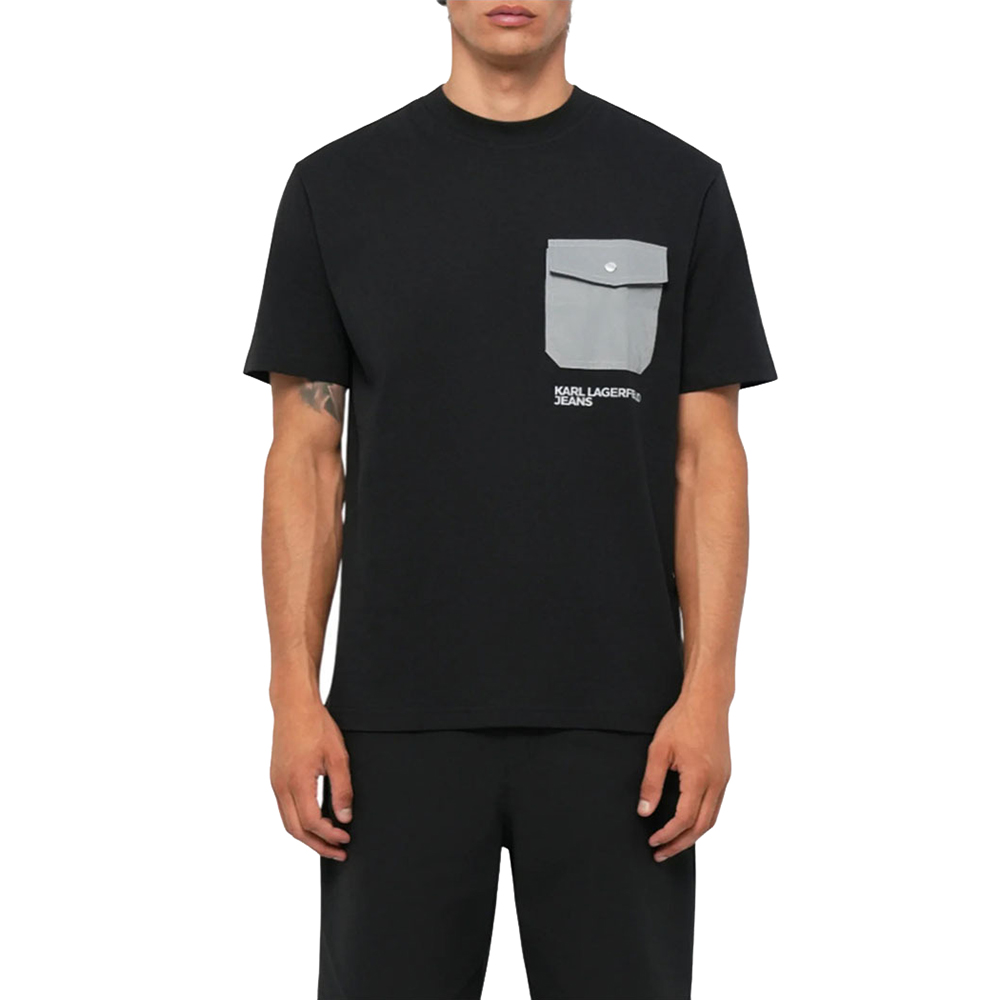 KARL LAGERFELD KLJ REG MIXED MATERIAL TEE A4M17034 1