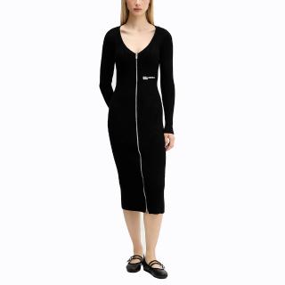 KARL LAGERFELD KLJ ZIP MIDI KNIT DRESS A4W13011