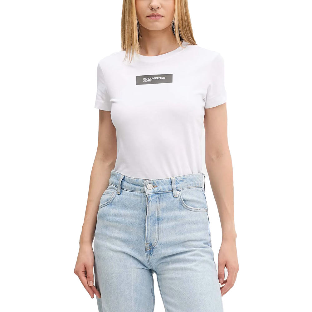 KARL LAGERFELD KLJ SLIM REFLECTIVE LOGO TEE A4W17002 1