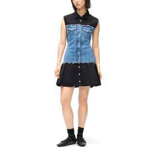 KLJ MIXED MATERIAL DRESS B1W13035