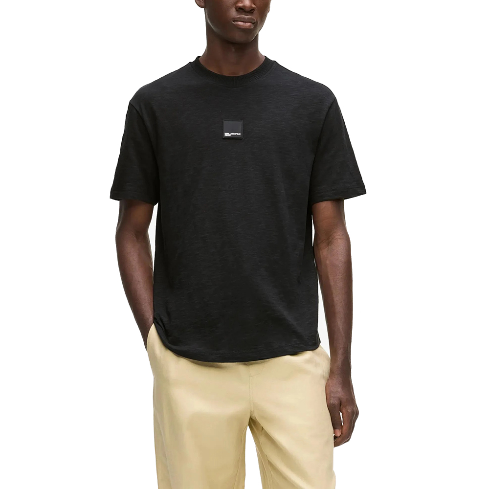 KARL LAGERFELD KLJ REG CURVED HEM SLUB TEE B2M17048 1