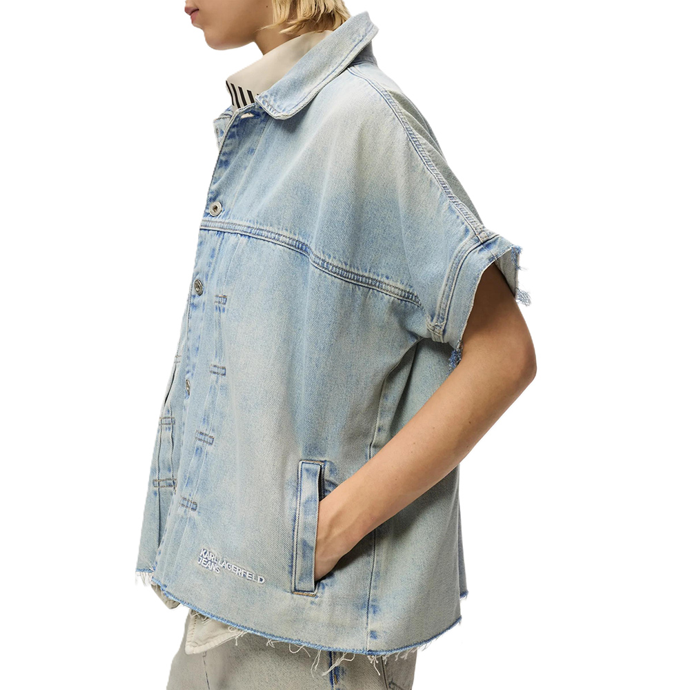 KARL LAGERFELD FADED DENIM JACKET B2W14036 2