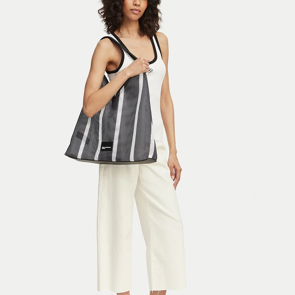 KARL LAGERFELD STRIPES MESH SUMMER TOTE B2W50049 4