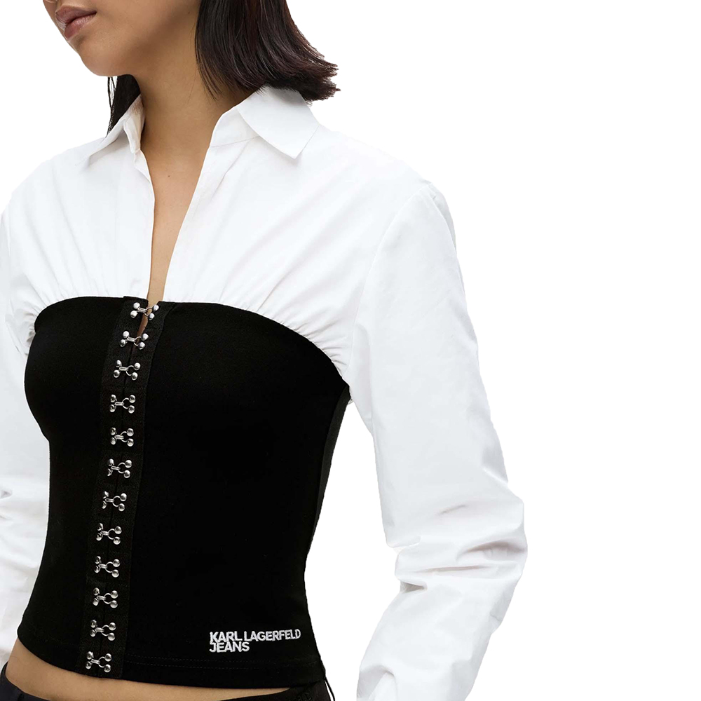 KARL LANGERFELD MIXED POPLIN BLOUSE B3W11002 3