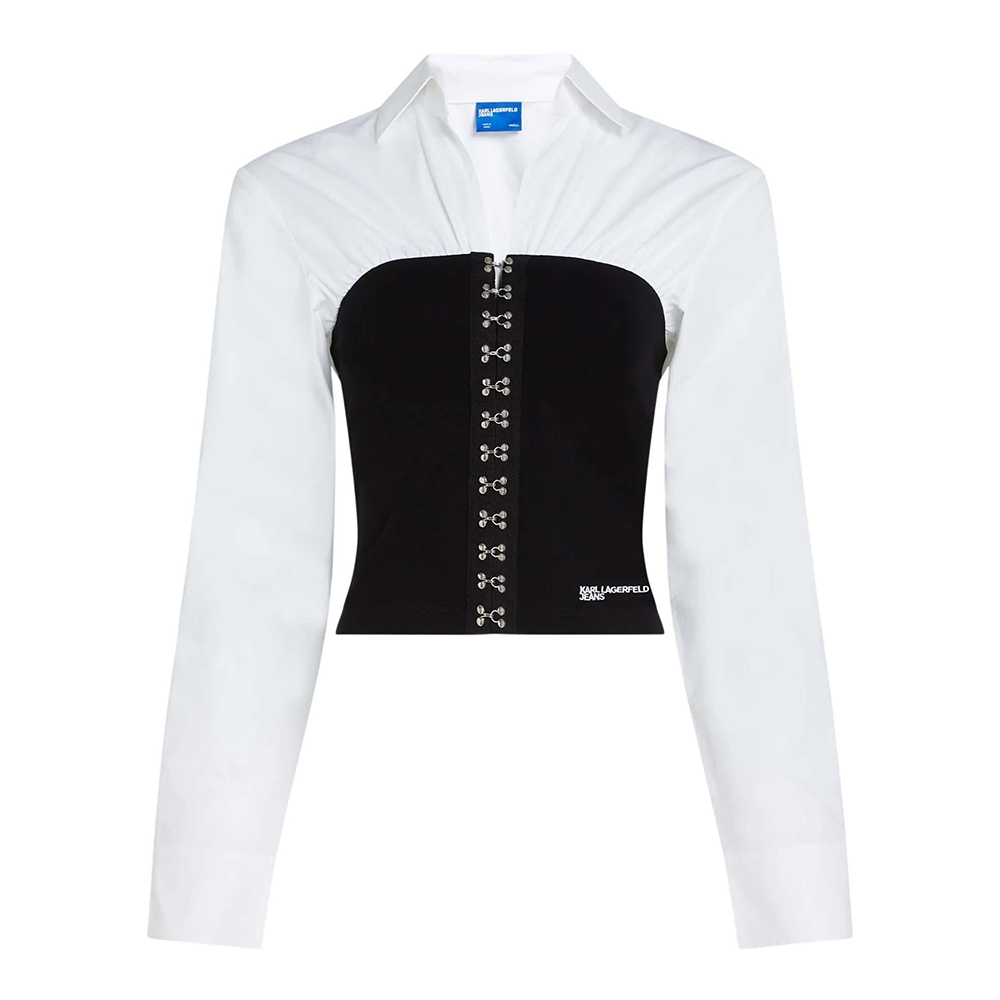 KARL LANGERFELD MIXED POPLIN BLOUSE B3W11002 4