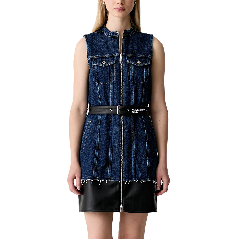 KARL LANGERFELD MIXED MATERIAL DRESS B3W13007 1
