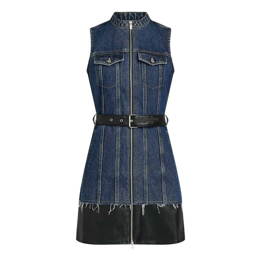 KARL LANGERFELD MIXED MATERIAL DRESS B3W13007 5