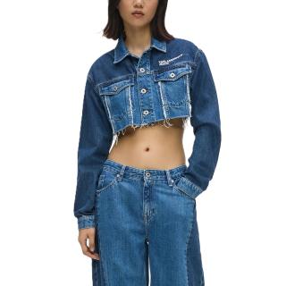 KARL LANGERFELD BLOCKED DENIM MICRO JACKET B3W14019