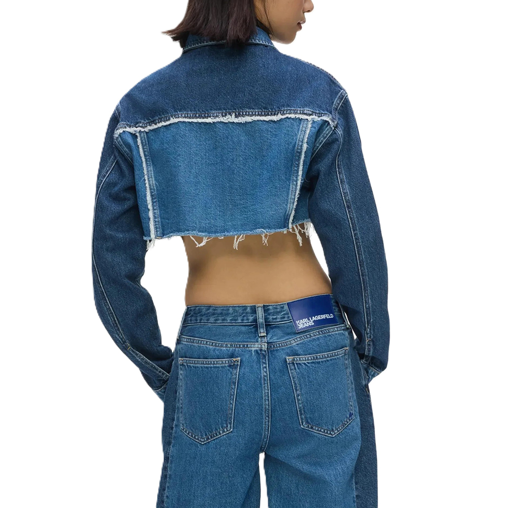 KARL LANGERFELD BLOCKED DENIM MICRO JACKET B3W14019 2