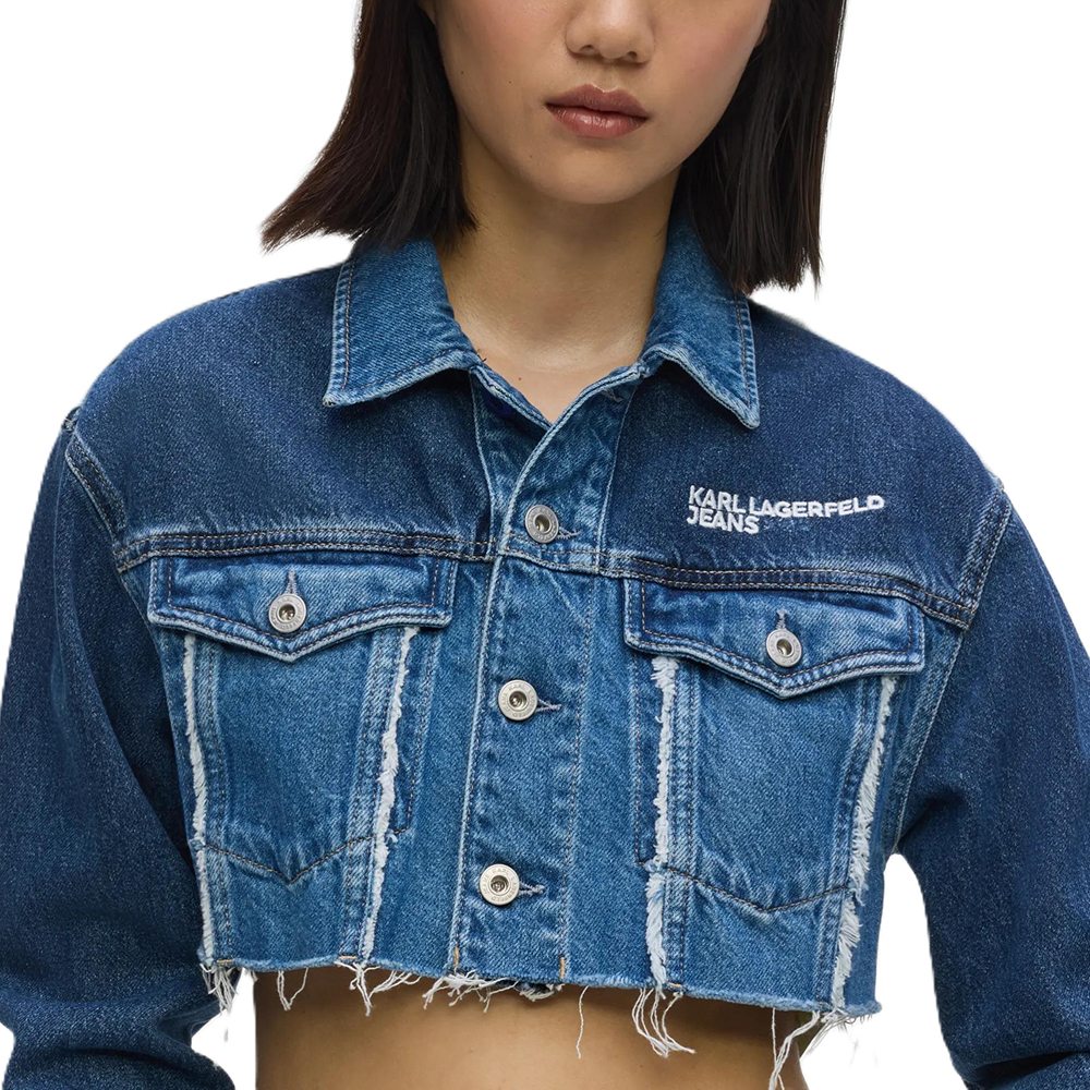 KARL LANGERFELD BLOCKED DENIM MICRO JACKET B3W14019 3