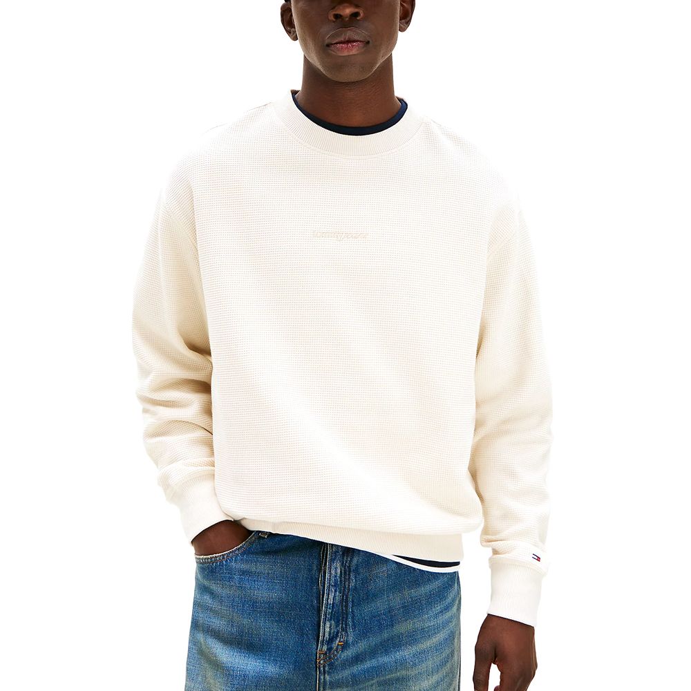 TOMMY HILFIGER TJM RLX WAFFLE SCRIPT CREW DM0DM21622 1