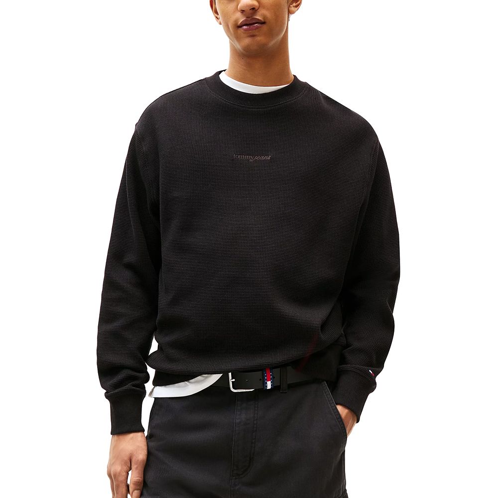 TOMMY HILFIGER TJM RLX WAFFLE SCRIPT CREW DM0DM21622 1