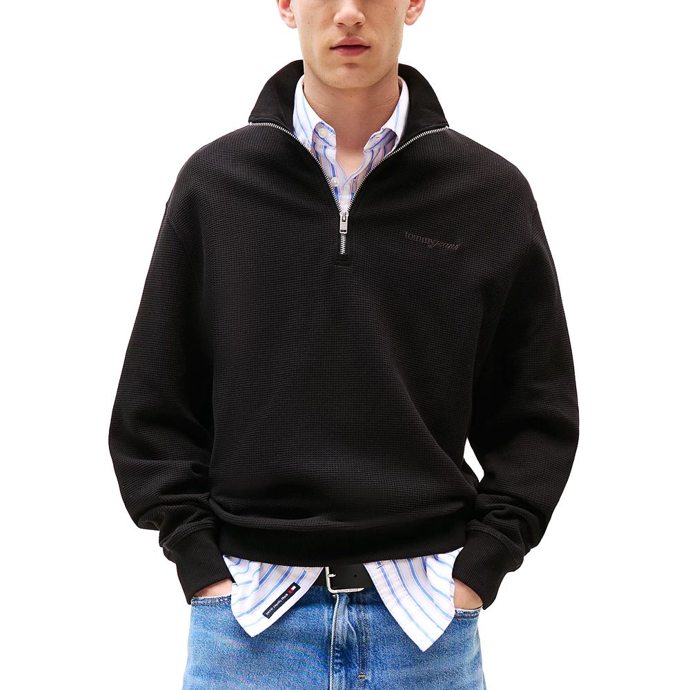 TOMMY HILFIGER TJM RLX WAFFLE SCRIPT QRTR ZIP DM0DM21880 1