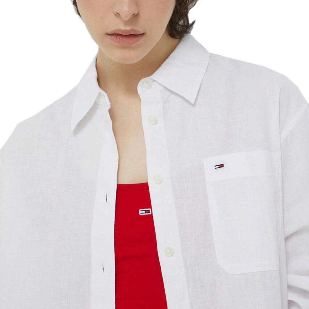 TJW SOLID LINEN BLEND SHIRT DW0DW15577 3