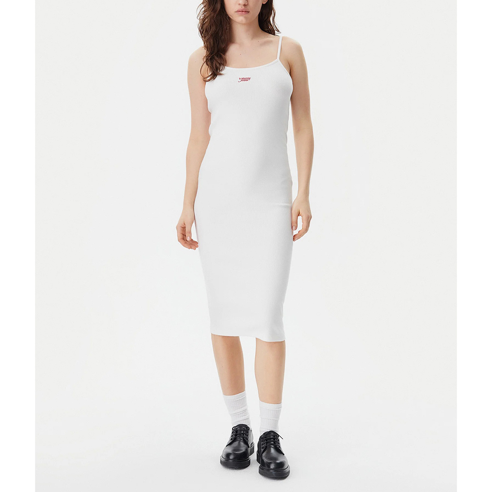 TOMMY HILFIGER TJW SCRIPT STRAP MIDI DRESS EX DW0DW20330 1