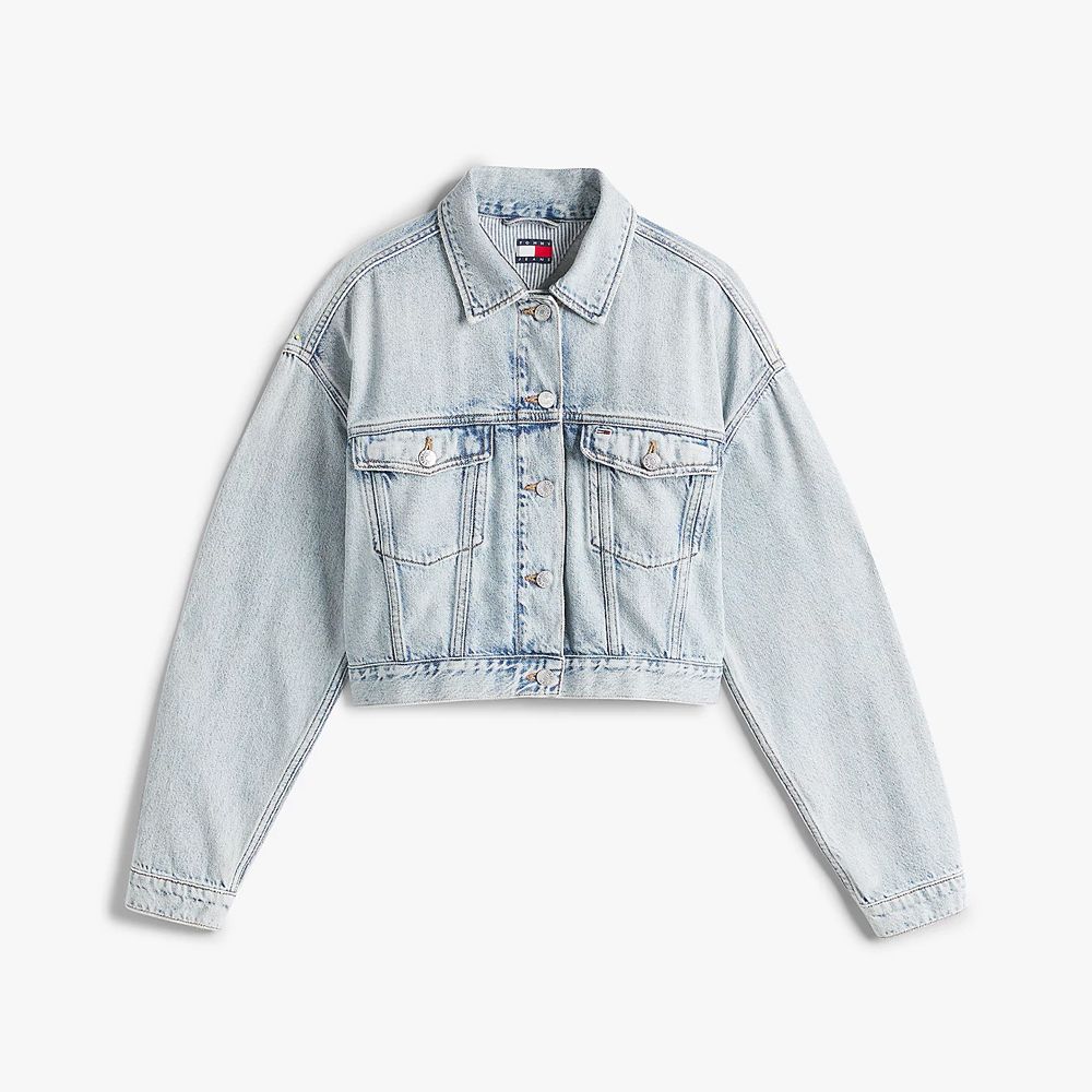 TOMMY HILFIGER OVSZ CROP TRUCKER JACKET BI601 DW0DW21289 5