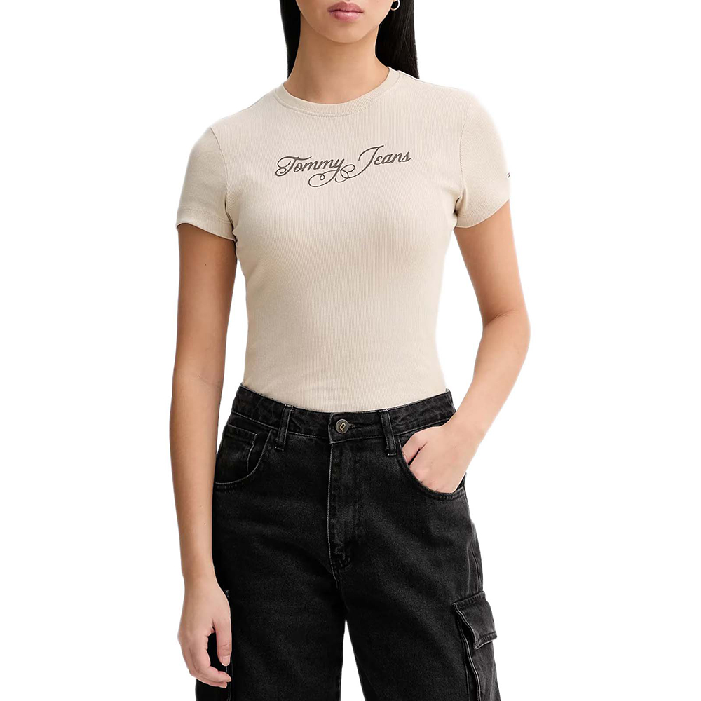 TOMMY HILFIGER TJW SLIM ESS LOGO 1 RIB TEE EX DW0DW21838 1