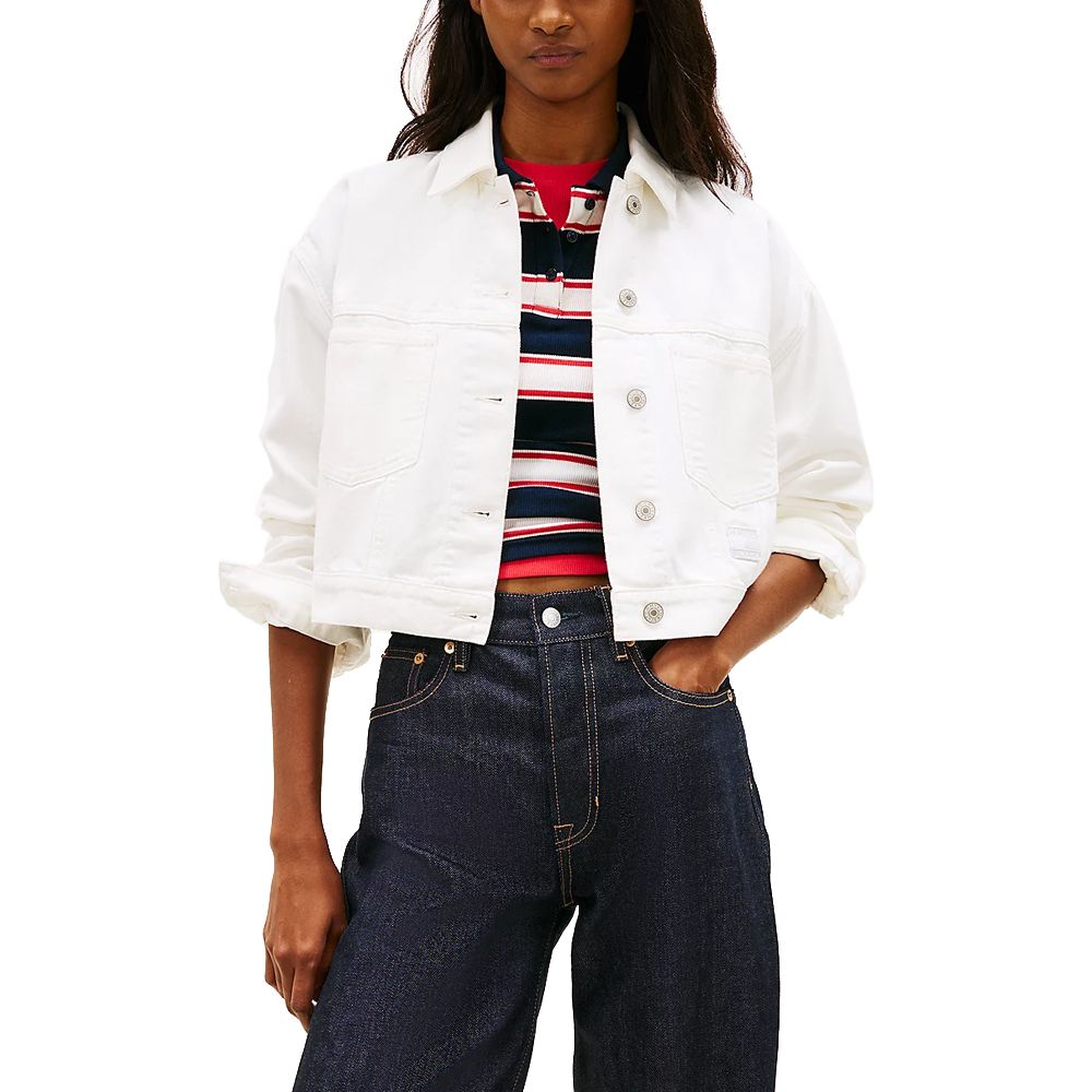 TOMMY HILFIGER OVSZ CROP TRCKR JCKT FLG BJ609 DW0DW21979 2