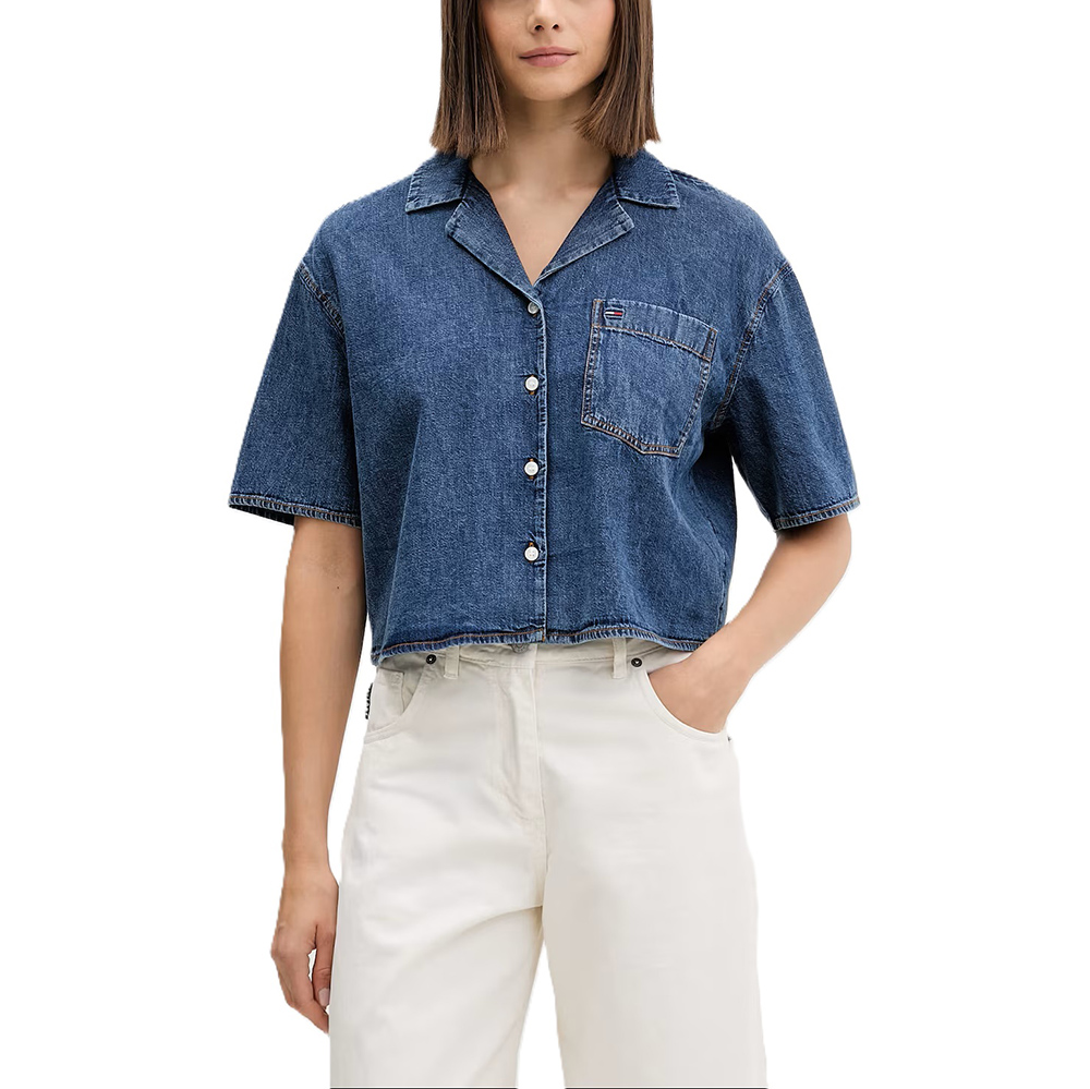 TOMMY HILFIGER TJW CROP CHAMBRAY SHIRT EXT DW0DW22216 1