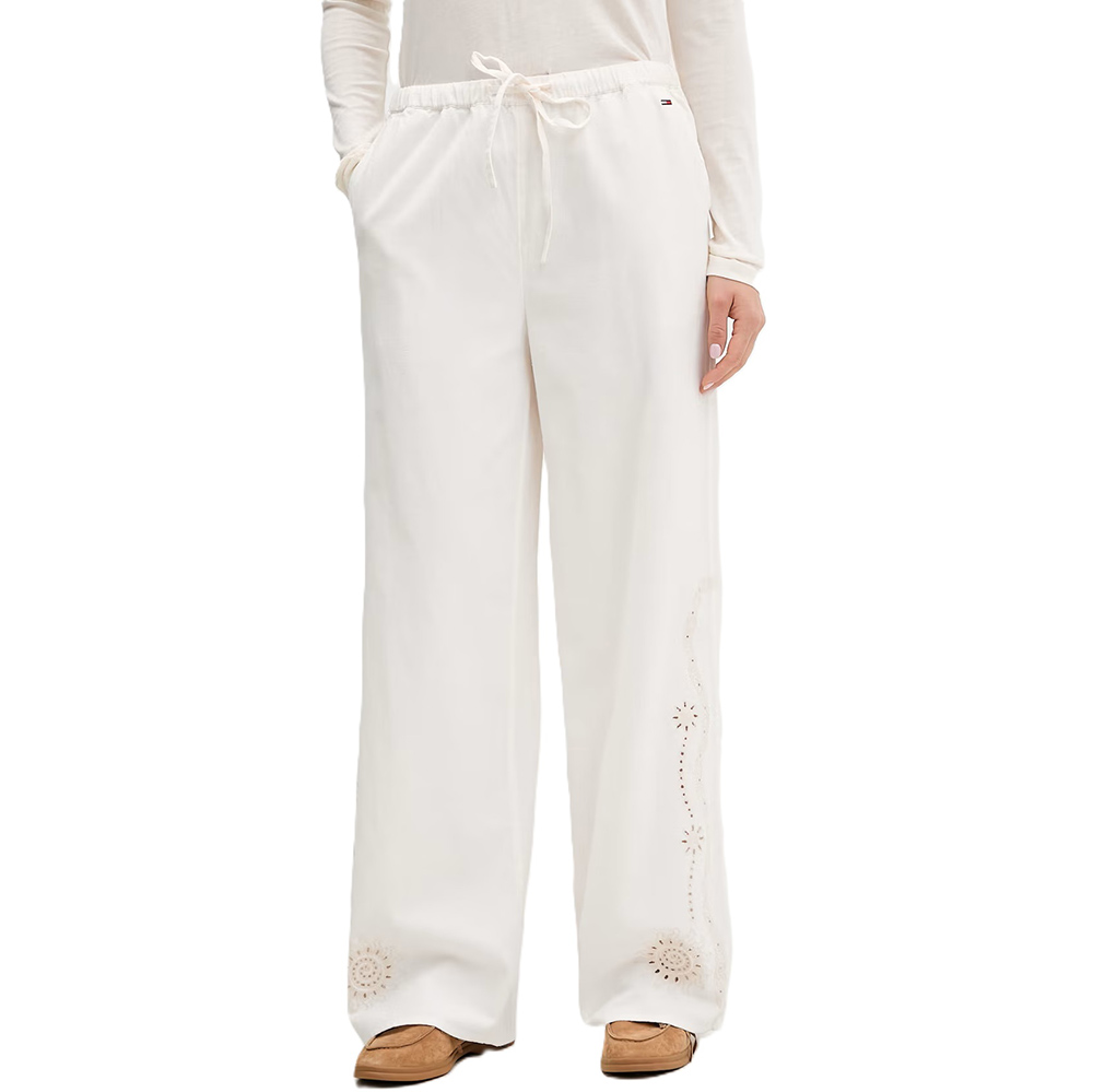 TOMMY HILFIGER TJW BRODERIE LINEN PANTS DW0DW22287 1