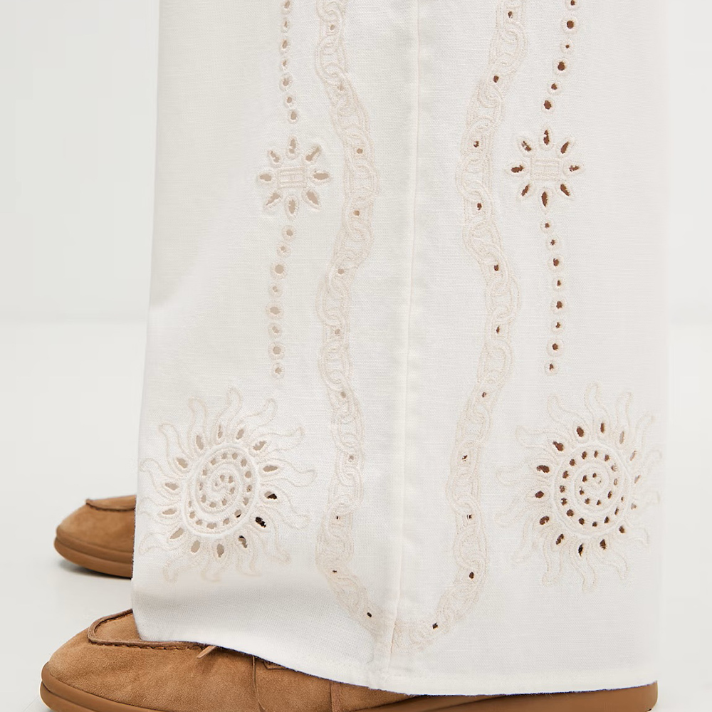 TOMMY HILFIGER TJW BRODERIE LINEN PANTS DW0DW22287 4