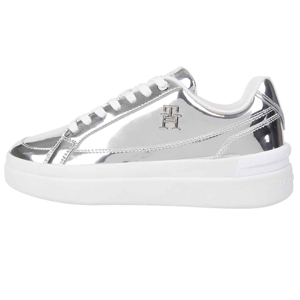 TOMMY HILFIGER TH ELEVATED COURT SNEAKER SILV FW0FW07647 1