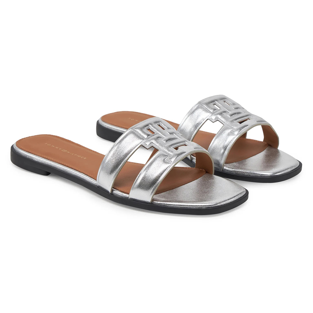 TOMMY HILFIGER TH LOGO STRAP METALLIC MULE FW0FW08676 2