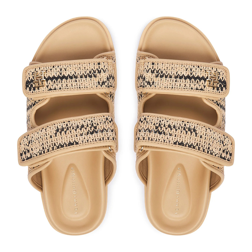 TOMMY HILFIGER DOUBLE STRAP RAFFIA SANDAL FW0FW09122 4