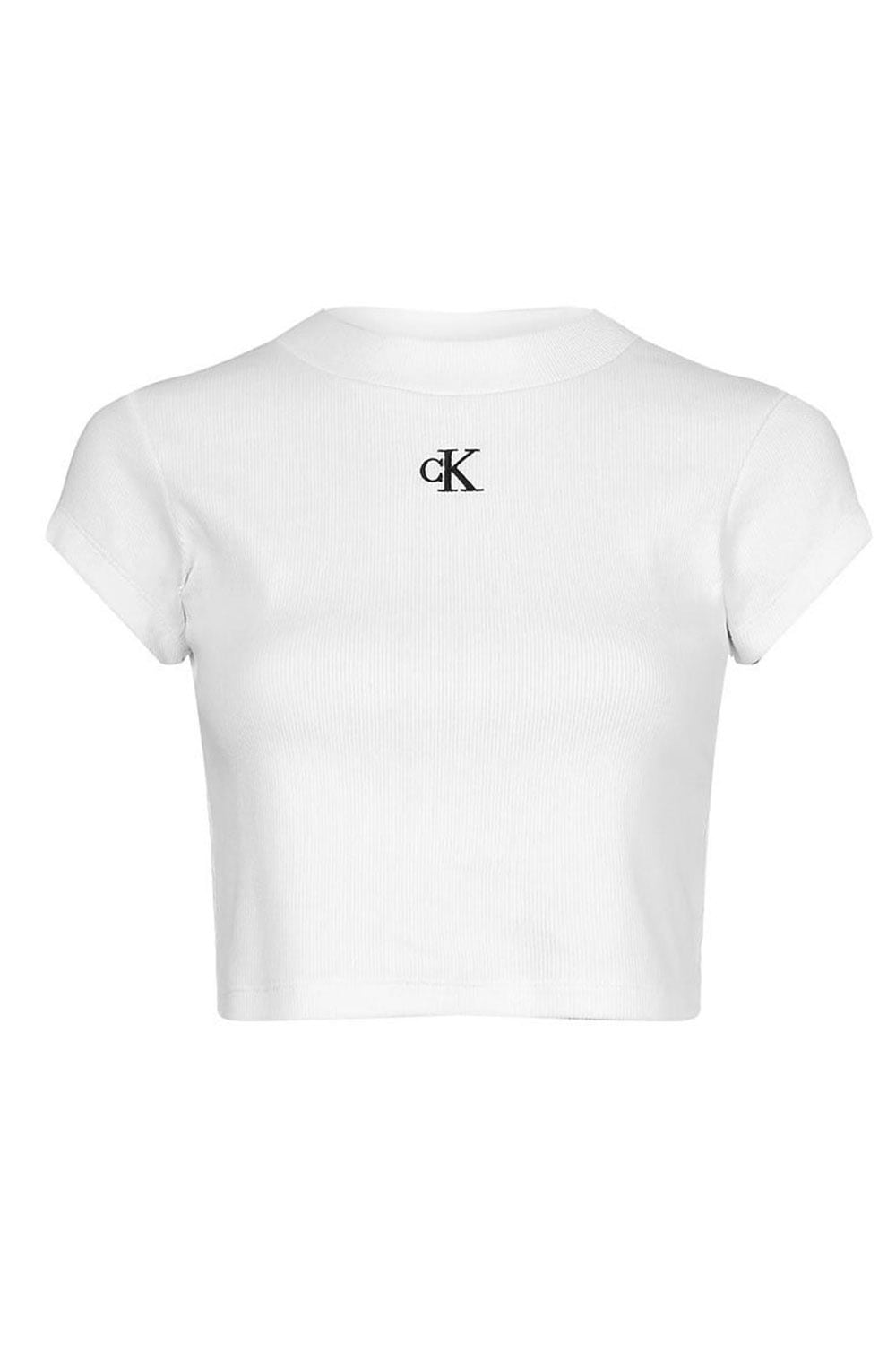 CALVIN KLEIN CK RIB CROPPED SLIM TEE J20J218337