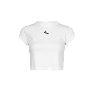 CALVIN KLEIN CK RIB CROPPED SLIM TEE J20J218337